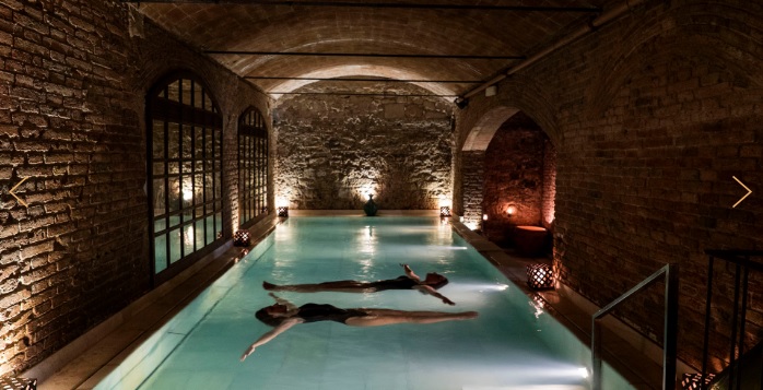 People relaxing in the spa in Barcelona