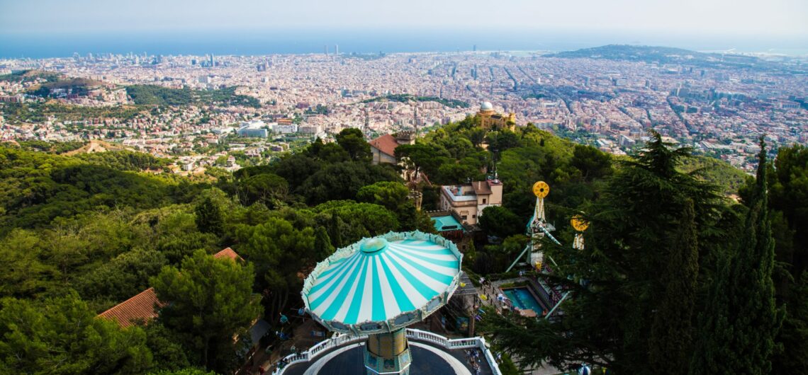 visit the tibidabo theme park in barcelona