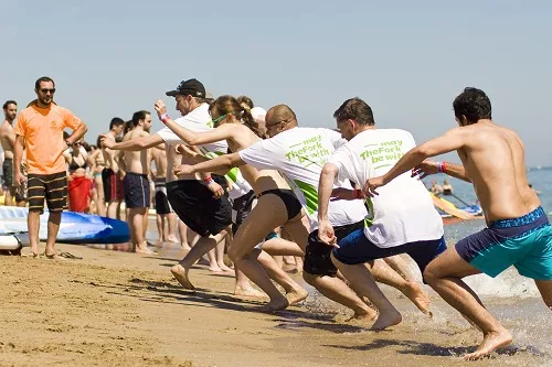 beach sports for team building groups