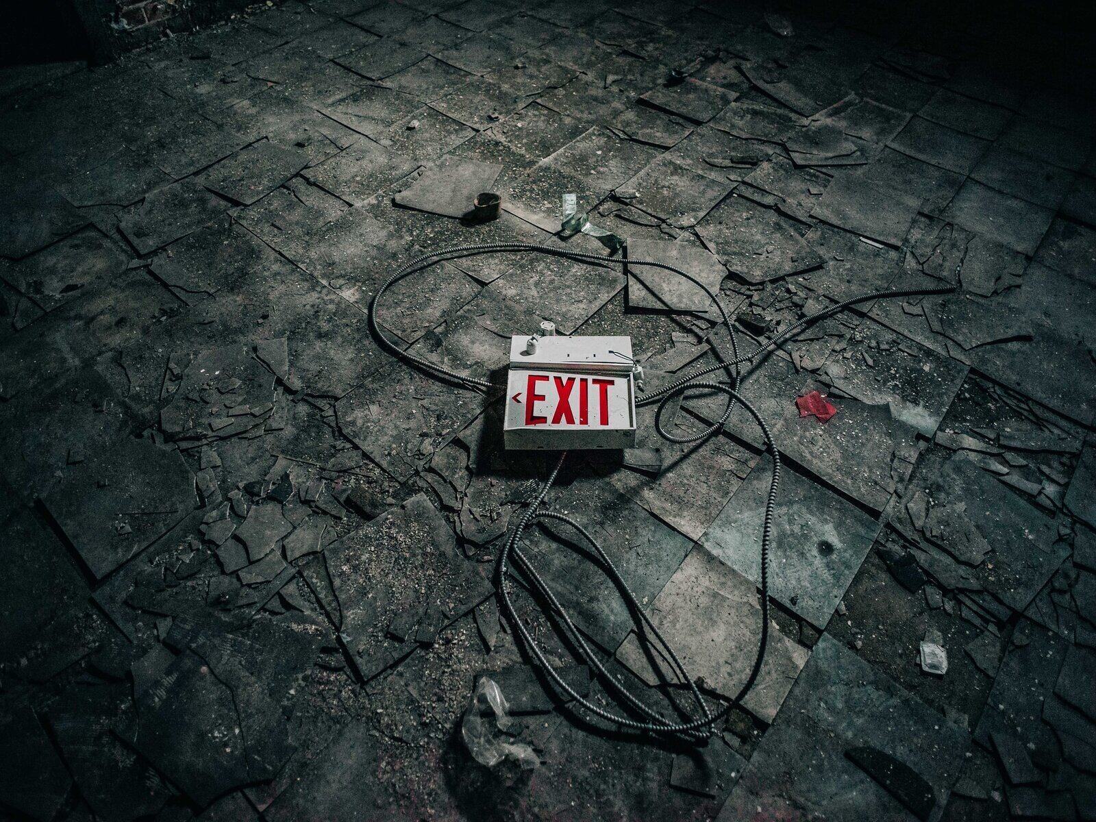 Exit sign for virtual escape room