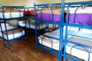 Bunk beds in a hostel in Barcelona