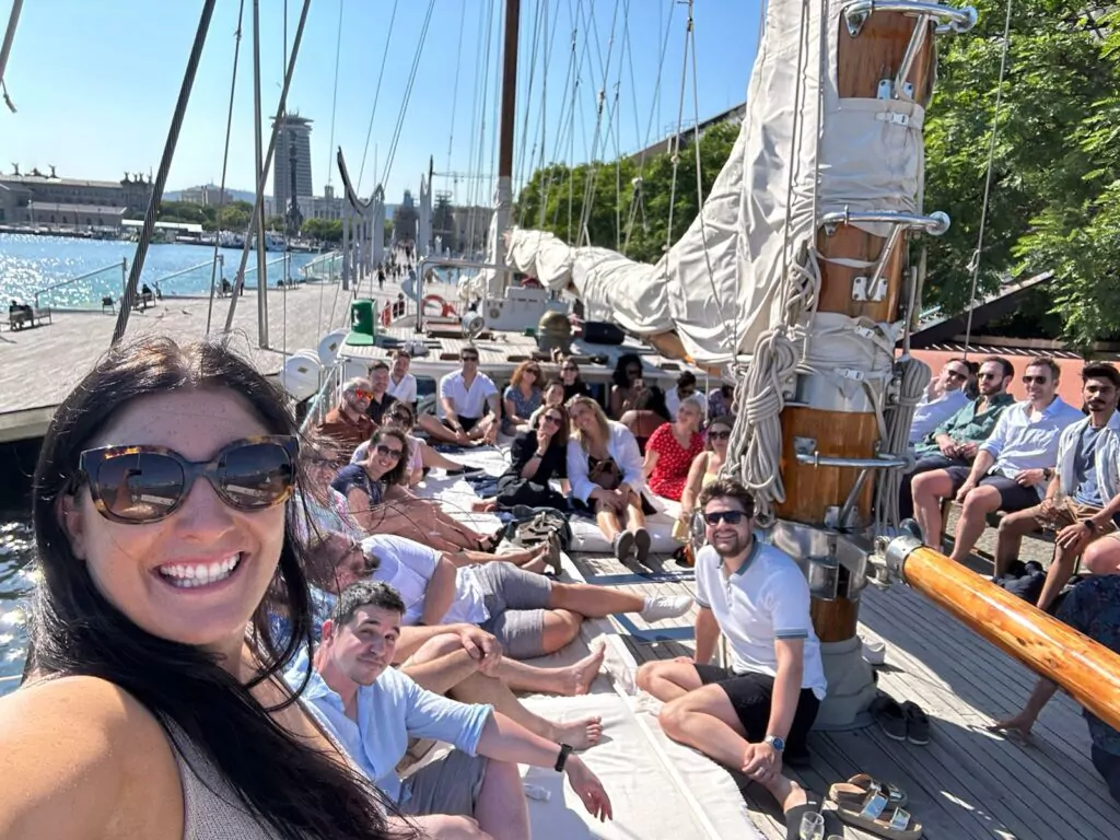 Team building activity in private boat in Barcelona